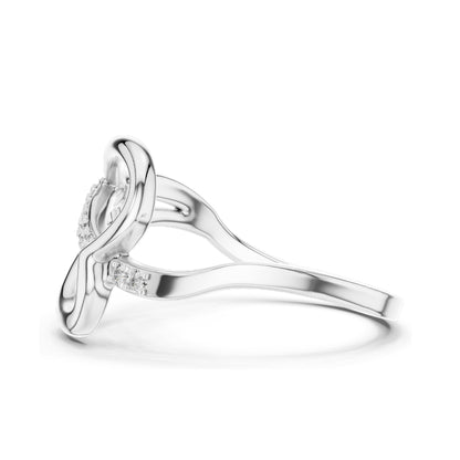 0.104 CT Princess Cut Lab Diamond Infinity Ring for Women | VVS-VS EF Clarity | 18KT, 14KT, 10KT Gold & 925 Silver | Rose, Yellow, White Gold & Moissanite Options