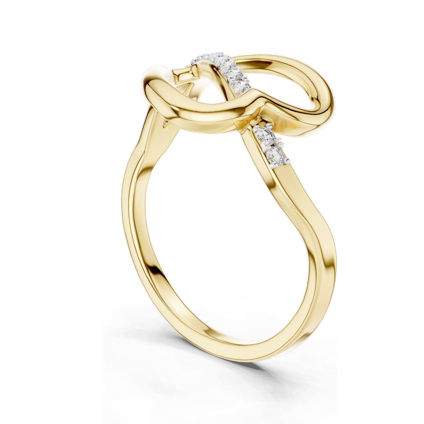 0.104 CT Princess Cut Lab Diamond Infinity Ring for Women | VVS-VS EF Clarity | 18KT, 14KT, 10KT Gold & 925 Silver | Rose, Yellow, White Gold & Moissanite Options