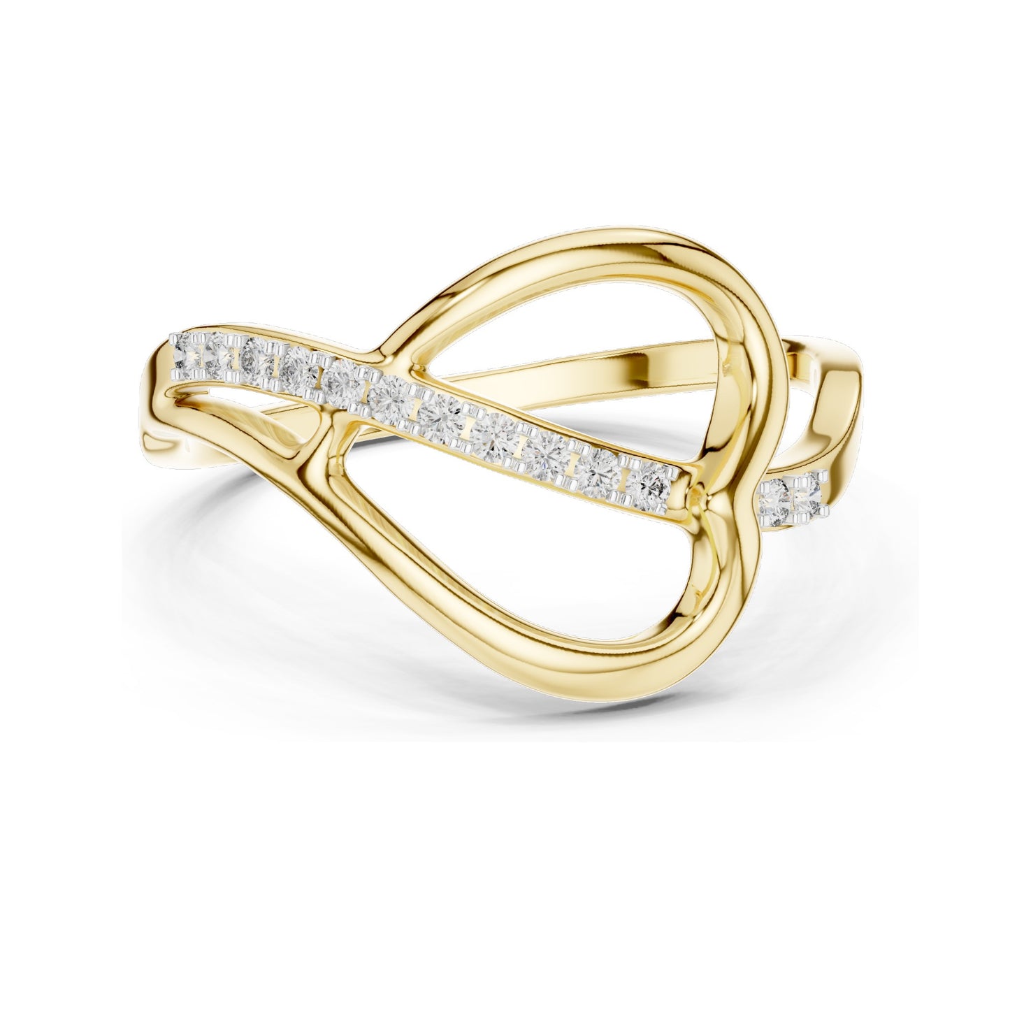 0.104 CT Princess Cut Lab Diamond Infinity Ring for Women | VVS-VS EF Clarity | 18KT, 14KT, 10KT Gold & 925 Silver | Rose, Yellow, White Gold & Moissanite Options