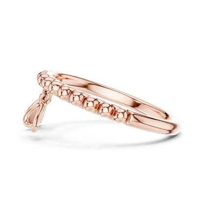 0.015 CT Heart-Shaped Dangle Lab Diamond Ring for Women | VVS-VS EF Clarity | 18KT, 14KT, 10KT Gold & 925 Silver | Rose, Yellow, White Gold & Moissanite Options