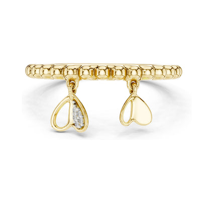 0.015 CT Heart-Shaped Dangle Lab Diamond Ring for Women | VVS-VS EF Clarity | 18KT, 14KT, 10KT Gold & 925 Silver | Rose, Yellow, White Gold & Moissanite Options