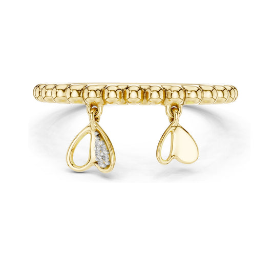 0.015 CT Heart-Shaped Dangle Lab Diamond Ring for Women | VVS-VS EF Clarity | 18KT, 14KT, 10KT Gold & 925 Silver | Rose, Yellow, White Gold & Moissanite Options