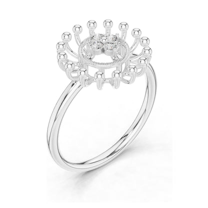 0.08 CT Lab Diamond Sunburst Design Ring for Women | VVS-VS EF Clarity | 18KT, 14KT, 10KT Gold & 925 Silver | Moissanite & Lab Diamond Options | Rose, Yellow, White Gold