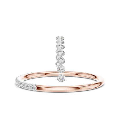 0.12 CT Lab Diamond Pave and Curved Band Ring for Women | VVS-VS EF Clarity | 18KT, 14KT, 10KT Gold & 925 Silver | Moissanite & Lab Diamond Options | Rose, Yellow, White Gold