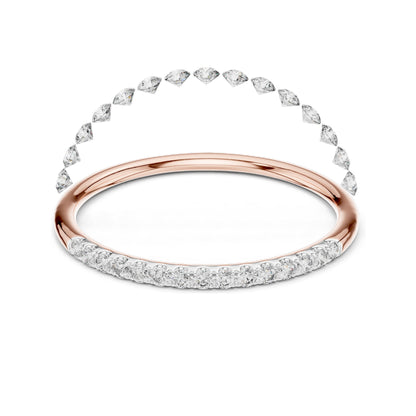 0.12 CT Lab Diamond Pave and Curved Band Ring for Women | VVS-VS EF Clarity | 18KT, 14KT, 10KT Gold & 925 Silver | Moissanite & Lab Diamond Options | Rose, Yellow, White Gold