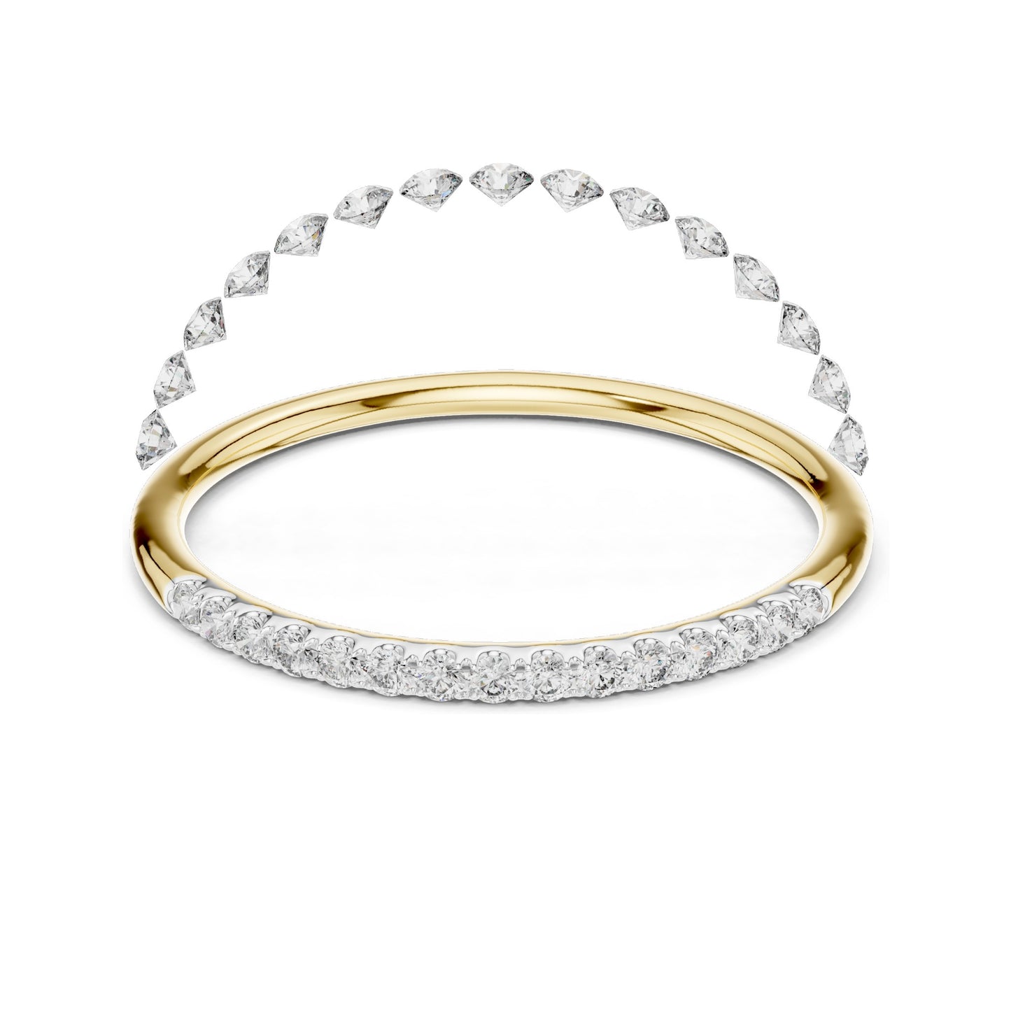 0.12 CT Lab Diamond Pave and Curved Band Ring for Women | VVS-VS EF Clarity | 18KT, 14KT, 10KT Gold & 925 Silver | Moissanite & Lab Diamond Options | Rose, Yellow, White Gold
