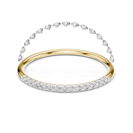 0.12 CT Lab Diamond Pave and Curved Band Ring for Women | VVS-VS EF Clarity | 18KT, 14KT, 10KT Gold & 925 Silver | Moissanite & Lab Diamond Options | Rose, Yellow, White Gold