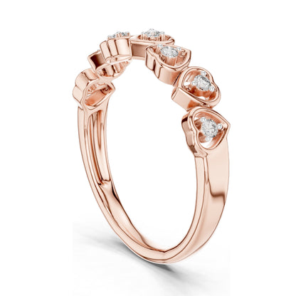 0.105 CT Heart-Shaped Lab Diamond Ring for Women | VVS-VS EF Clarity | 18KT, 14KT, 10KT Gold & 925 Silver | Moissanite & Lab Diamond Options | Rose, Yellow, White Gold