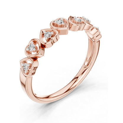 0.105 CT Heart-Shaped Lab Diamond Ring for Women | VVS-VS EF Clarity | 18KT, 14KT, 10KT Gold & 925 Silver | Moissanite & Lab Diamond Options | Rose, Yellow, White Gold