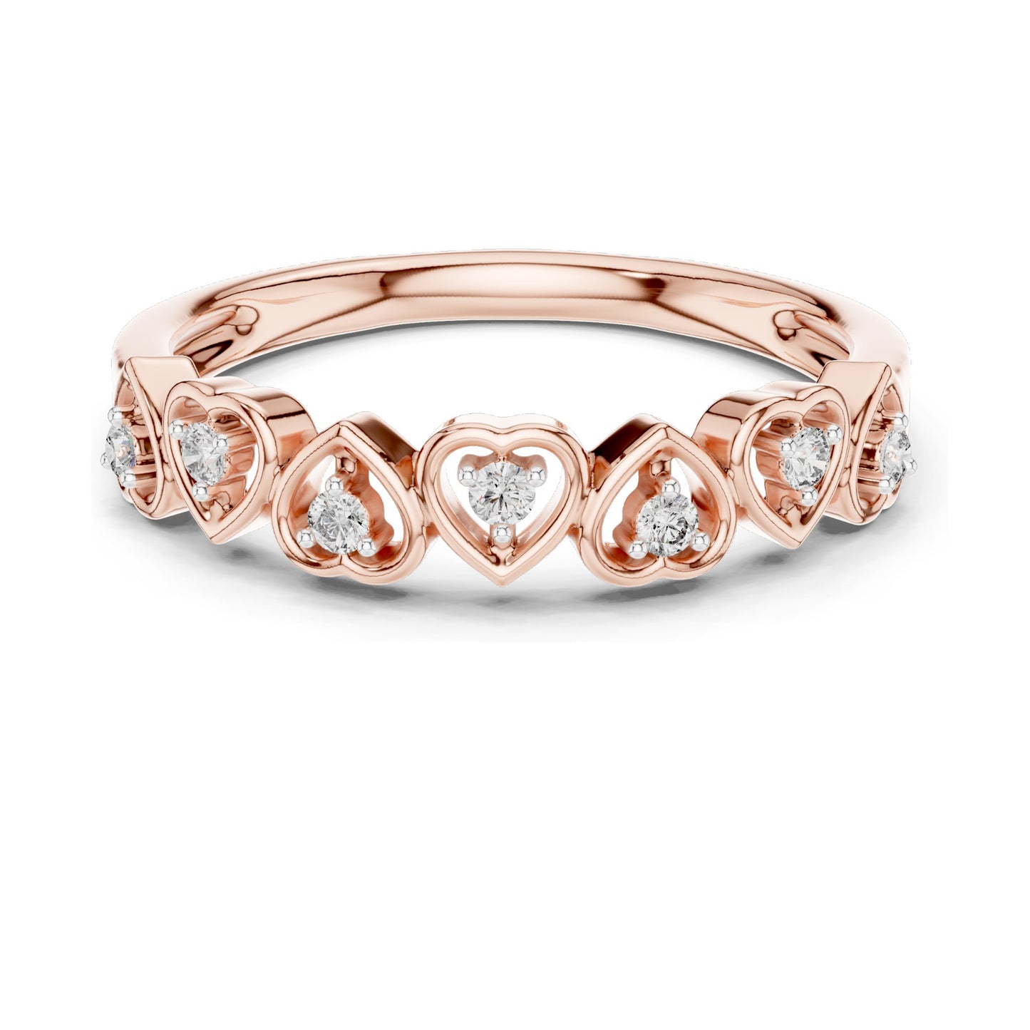 0.105 CT Heart-Shaped Lab Diamond Ring for Women | VVS-VS EF Clarity | 18KT, 14KT, 10KT Gold & 925 Silver | Moissanite & Lab Diamond Options | Rose, Yellow, White Gold