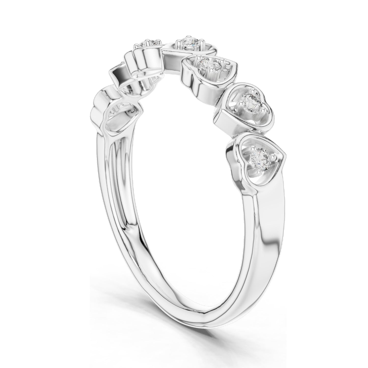 0.105 CT Heart-Shaped Lab Diamond Ring for Women | VVS-VS EF Clarity | 18KT, 14KT, 10KT Gold & 925 Silver | Moissanite & Lab Diamond Options | Rose, Yellow, White Gold