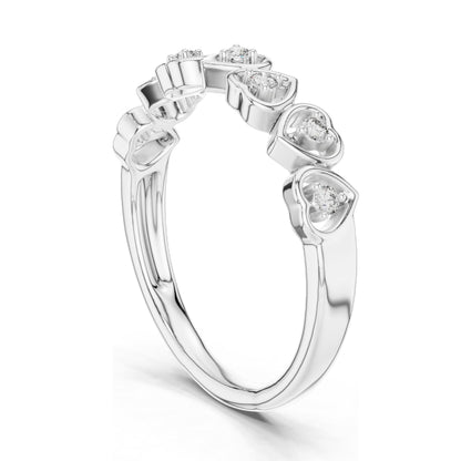 0.105 CT Heart-Shaped Lab Diamond Ring for Women | VVS-VS EF Clarity | 18KT, 14KT, 10KT Gold & 925 Silver | Moissanite & Lab Diamond Options | Rose, Yellow, White Gold