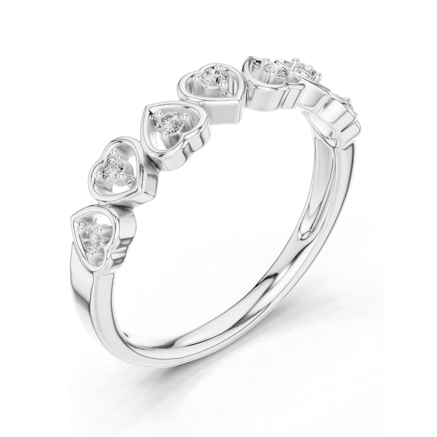 0.105 CT Heart-Shaped Lab Diamond Ring for Women | VVS-VS EF Clarity | 18KT, 14KT, 10KT Gold & 925 Silver | Moissanite & Lab Diamond Options | Rose, Yellow, White Gold