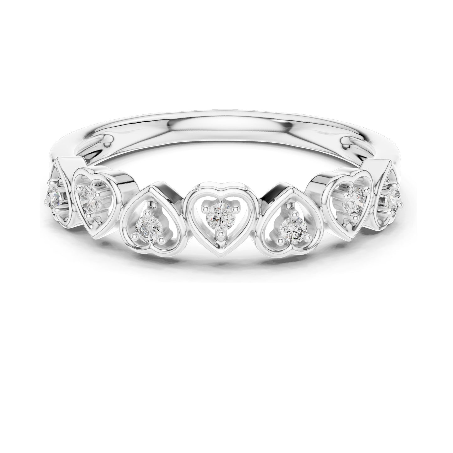 0.105 CT Heart-Shaped Lab Diamond Ring for Women | VVS-VS EF Clarity | 18KT, 14KT, 10KT Gold & 925 Silver | Moissanite & Lab Diamond Options | Rose, Yellow, White Gold