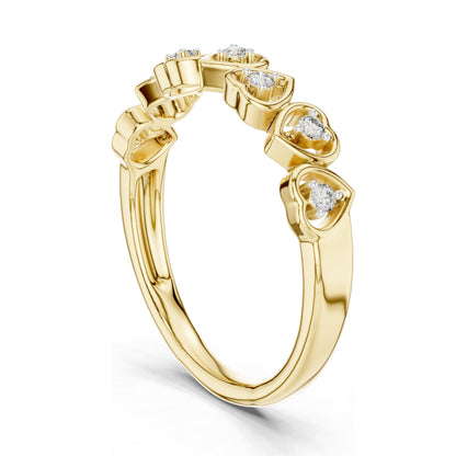 0.105 CT Heart-Shaped Lab Diamond Ring for Women | VVS-VS EF Clarity | 18KT, 14KT, 10KT Gold & 925 Silver | Moissanite & Lab Diamond Options | Rose, Yellow, White Gold