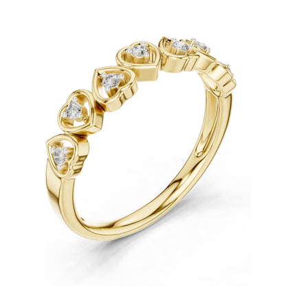 0.105 CT Heart-Shaped Lab Diamond Ring for Women | VVS-VS EF Clarity | 18KT, 14KT, 10KT Gold & 925 Silver | Moissanite & Lab Diamond Options | Rose, Yellow, White Gold