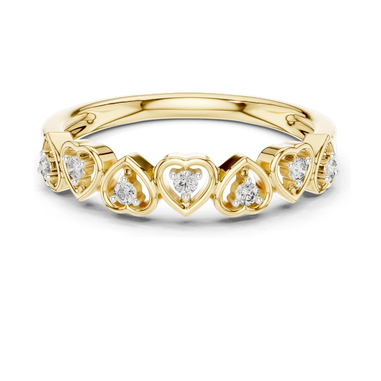 0.105 CT Heart-Shaped Lab Diamond Ring for Women | VVS-VS EF Clarity | 18KT, 14KT, 10KT Gold & 925 Silver | Moissanite & Lab Diamond Options | Rose, Yellow, White Gold