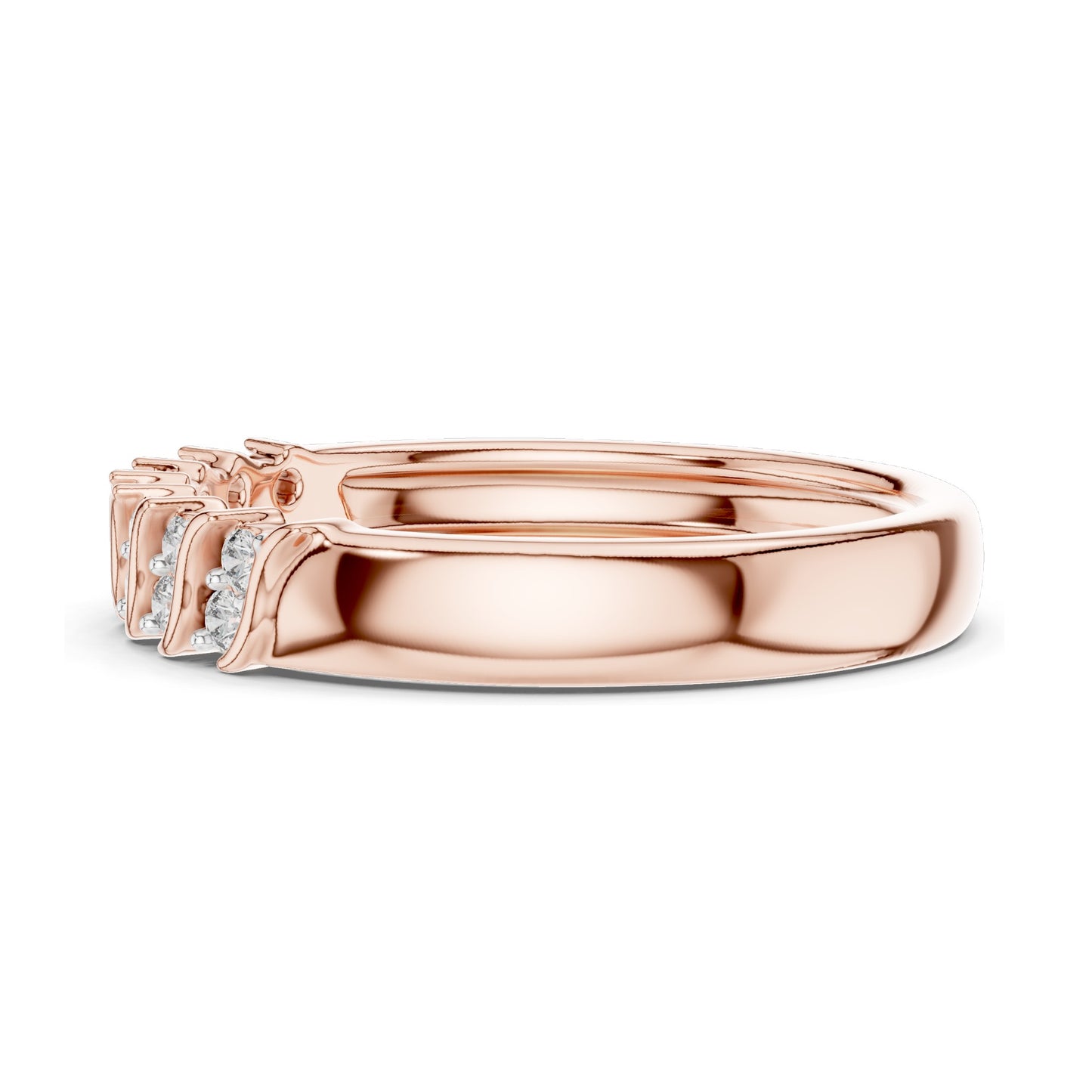 0.168 CT Round Brilliant Lab Diamond Wavy Ring for Women | VVS-VS EF Clarity | 18KT, 14KT, 10KT Gold & 925 Silver | Moissanite Option | Rose, Yellow, White Gold