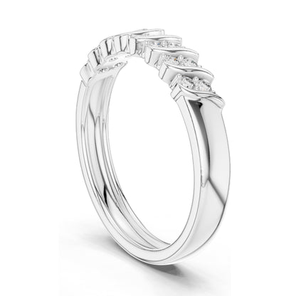 0.168 CT Round Brilliant Lab Diamond Wavy Ring for Women | VVS-VS EF Clarity | 18KT, 14KT, 10KT Gold & 925 Silver | Moissanite Option | Rose, Yellow, White Gold