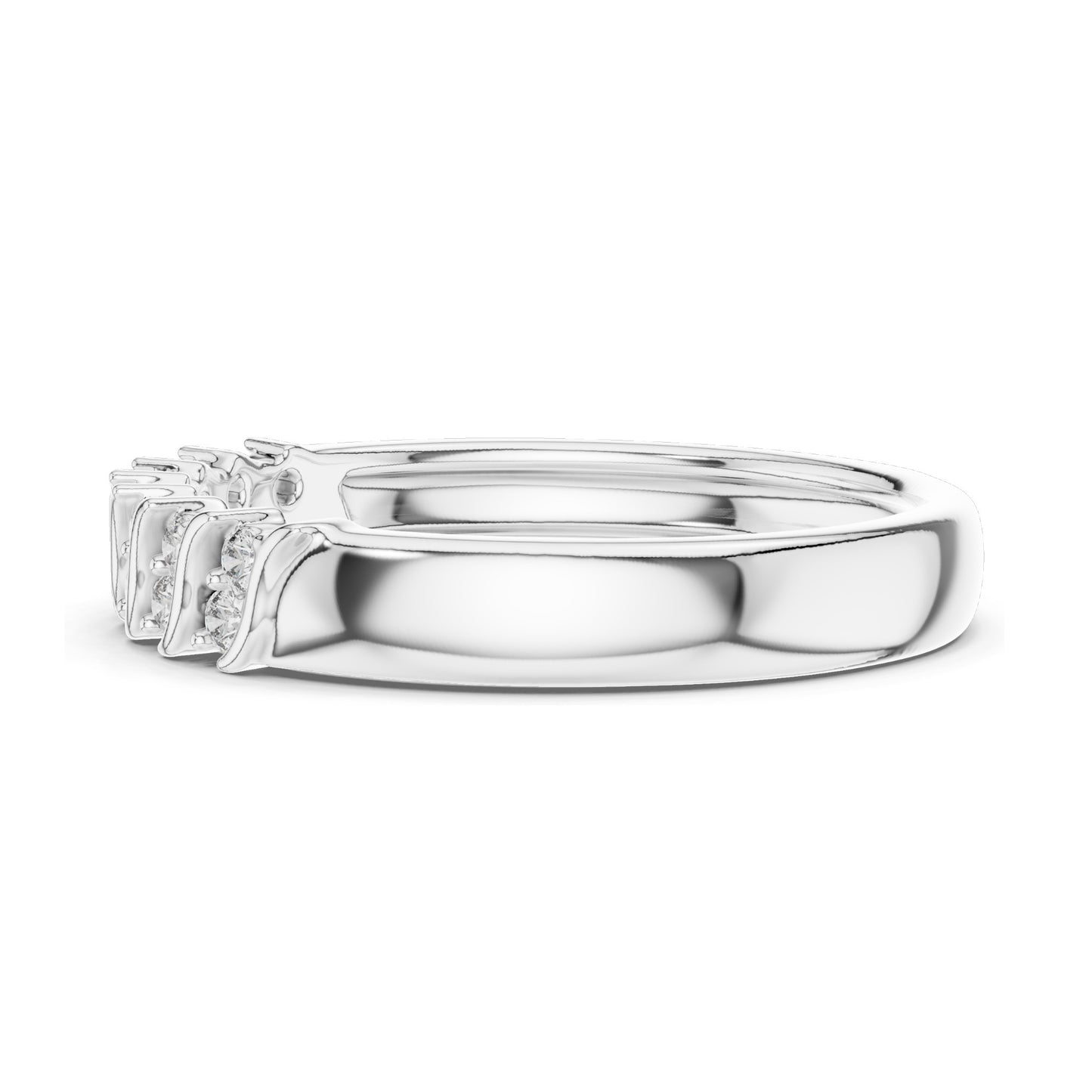 0.168 CT Round Brilliant Lab Diamond Wavy Ring for Women | VVS-VS EF Clarity | 18KT, 14KT, 10KT Gold & 925 Silver | Moissanite Option | Rose, Yellow, White Gold