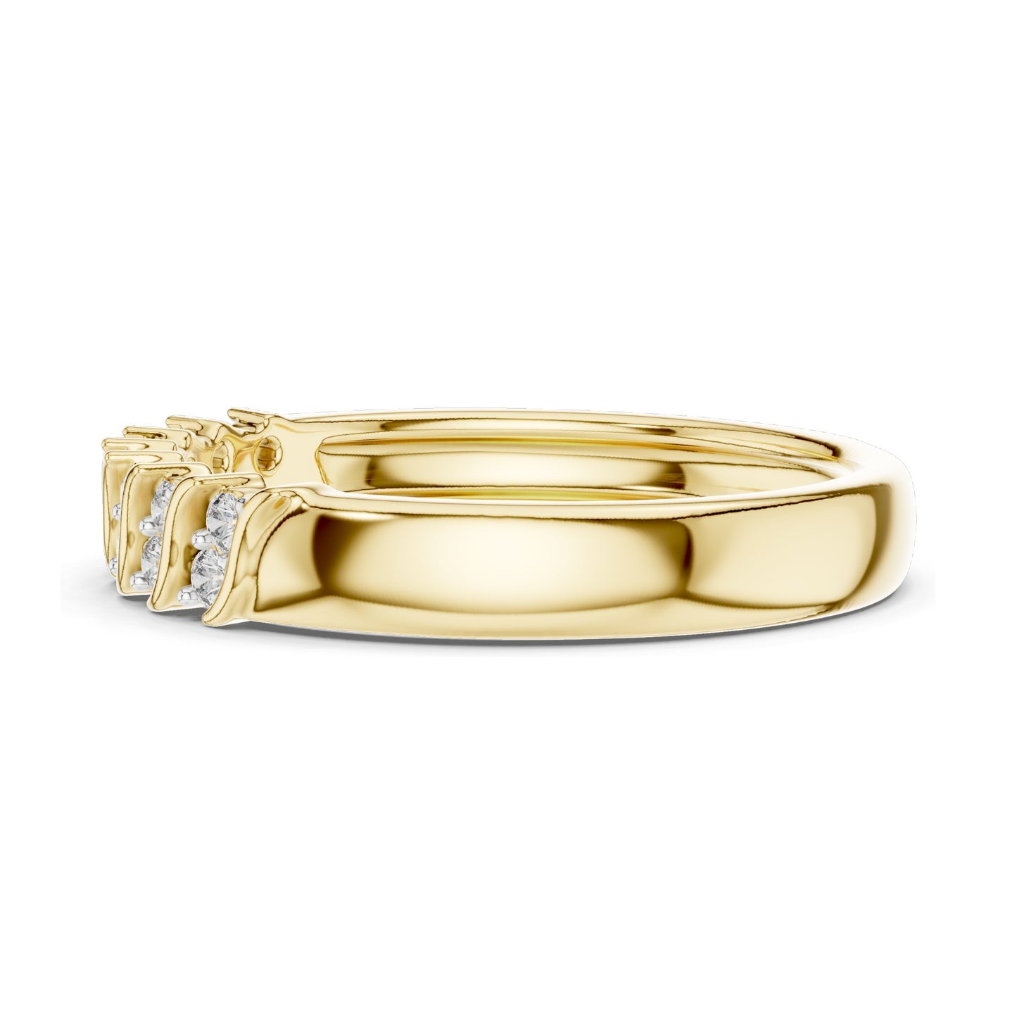0.168 CT Round Brilliant Lab Diamond Wavy Ring for Women | VVS-VS EF Clarity | 18KT, 14KT, 10KT Gold & 925 Silver | Moissanite Option | Rose, Yellow, White Gold
