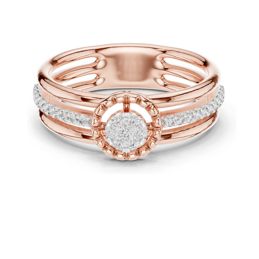 0.19 CT Round Brilliant Lab Diamond Halo Ring for Women | VVS-VS EF Clarity | 18KT, 14KT, 10KT Gold & 925 Silver | Moissanite Option | Rose, Yellow, White Gold