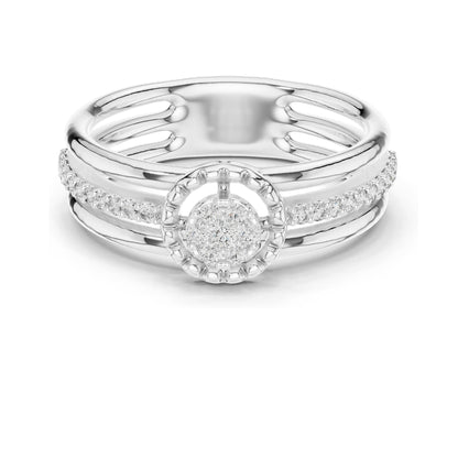 0.19 CT Round Brilliant Lab Diamond Halo Ring for Women | VVS-VS EF Clarity | 18KT, 14KT, 10KT Gold & 925 Silver | Moissanite Option | Rose, Yellow, White Gold