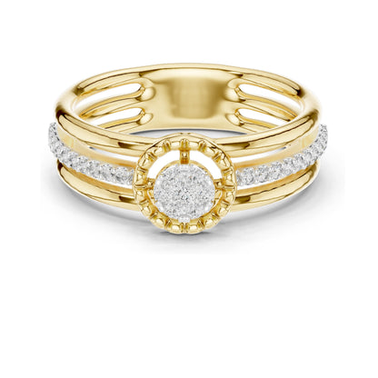 0.19 CT Round Brilliant Lab Diamond Halo Ring for Women | VVS-VS EF Clarity | 18KT, 14KT, 10KT Gold & 925 Silver | Moissanite Option | Rose, Yellow, White Gold