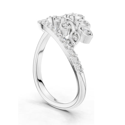 0.268 CT Pear-Shaped Lab Diamond Leaf Ring for Women | VVS-VS EF Clarity | 18KT, 14KT, 10KT Gold & 925 Silver | Moissanite Option | Rose, Yellow, White Gold