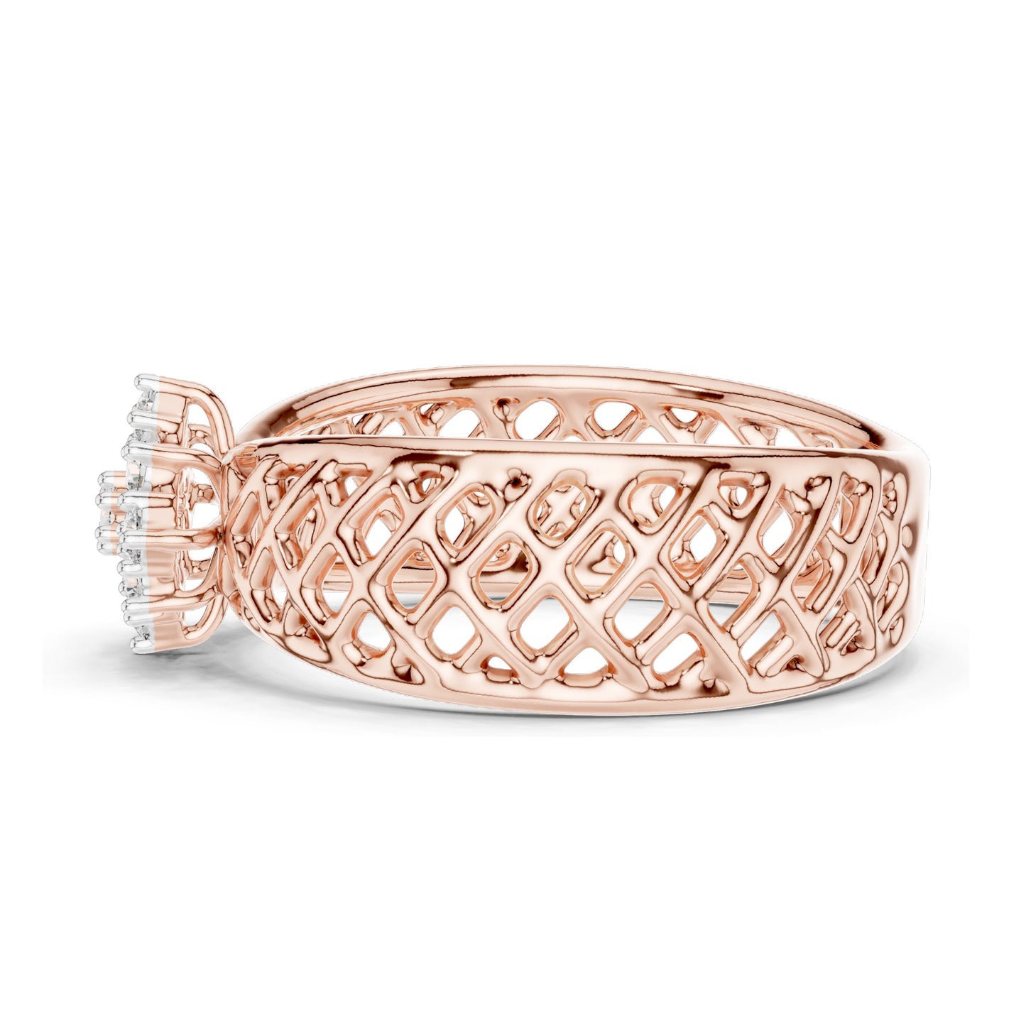 0.108 CT Lab-Grown Diamond Cluster Ring for Women | VVS-VS EF Clarity | 18KT, 14KT, 10KT Gold & 925 Silver | Rose, Yellow, White Gold & Moissanite Options