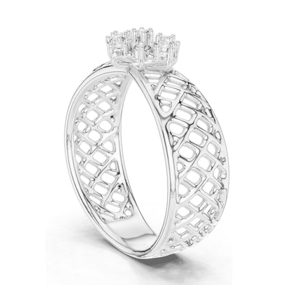 0.108 CT Lab-Grown Diamond Cluster Ring for Women | VVS-VS EF Clarity | 18KT, 14KT, 10KT Gold & 925 Silver | Rose, Yellow, White Gold & Moissanite Options