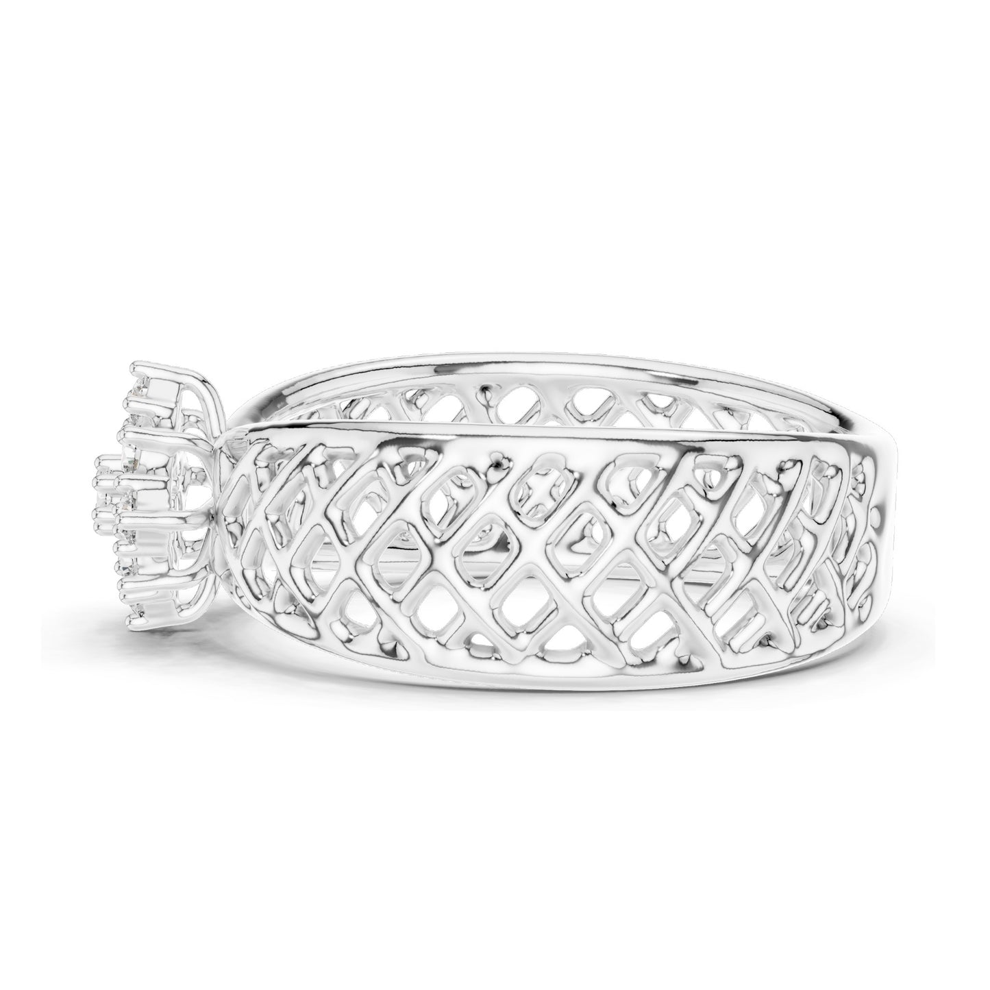 0.108 CT Lab-Grown Diamond Cluster Ring for Women | VVS-VS EF Clarity | 18KT, 14KT, 10KT Gold & 925 Silver | Rose, Yellow, White Gold & Moissanite Options