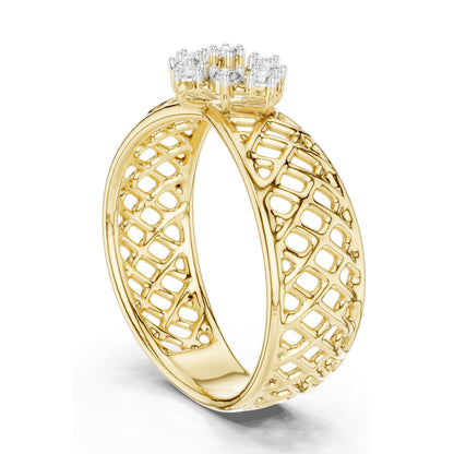 0.108 CT Lab-Grown Diamond Cluster Ring for Women | VVS-VS EF Clarity | 18KT, 14KT, 10KT Gold & 925 Silver | Rose, Yellow, White Gold & Moissanite Options