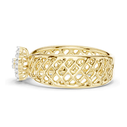 0.108 CT Lab-Grown Diamond Cluster Ring for Women | VVS-VS EF Clarity | 18KT, 14KT, 10KT Gold & 925 Silver | Rose, Yellow, White Gold & Moissanite Options