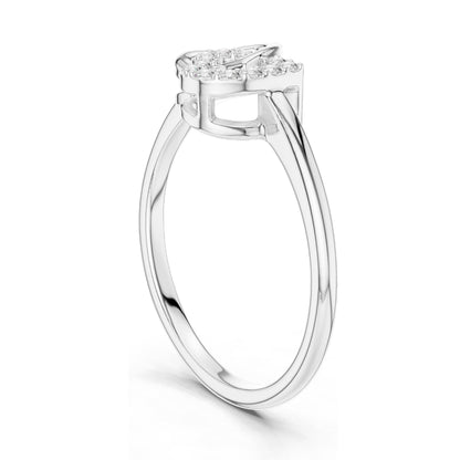 0.092 CT Lab-Grown Diamond Double Heart Ring for Women | VVS-VS EF Clarity | 18KT, 14KT, 10KT Gold & 925 Silver | Rose, Yellow, White Gold & Moissanite Options