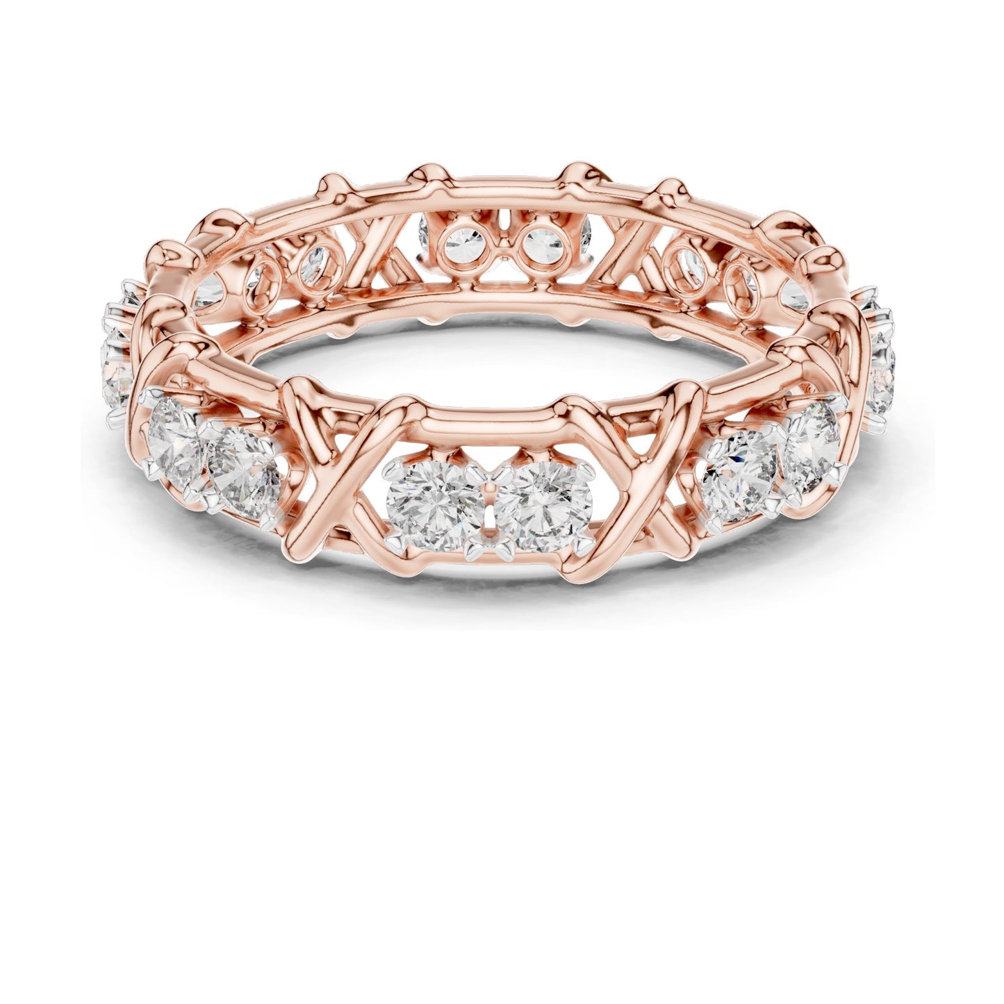1.04 CT Lab Grown Diamond Eternity Band Ring for Women | Round Brilliant Cut VVS-VS EF Clarity | 18KT, 14KT, 10KT Gold & 925 Silver | Moissanite & Gold Color Options