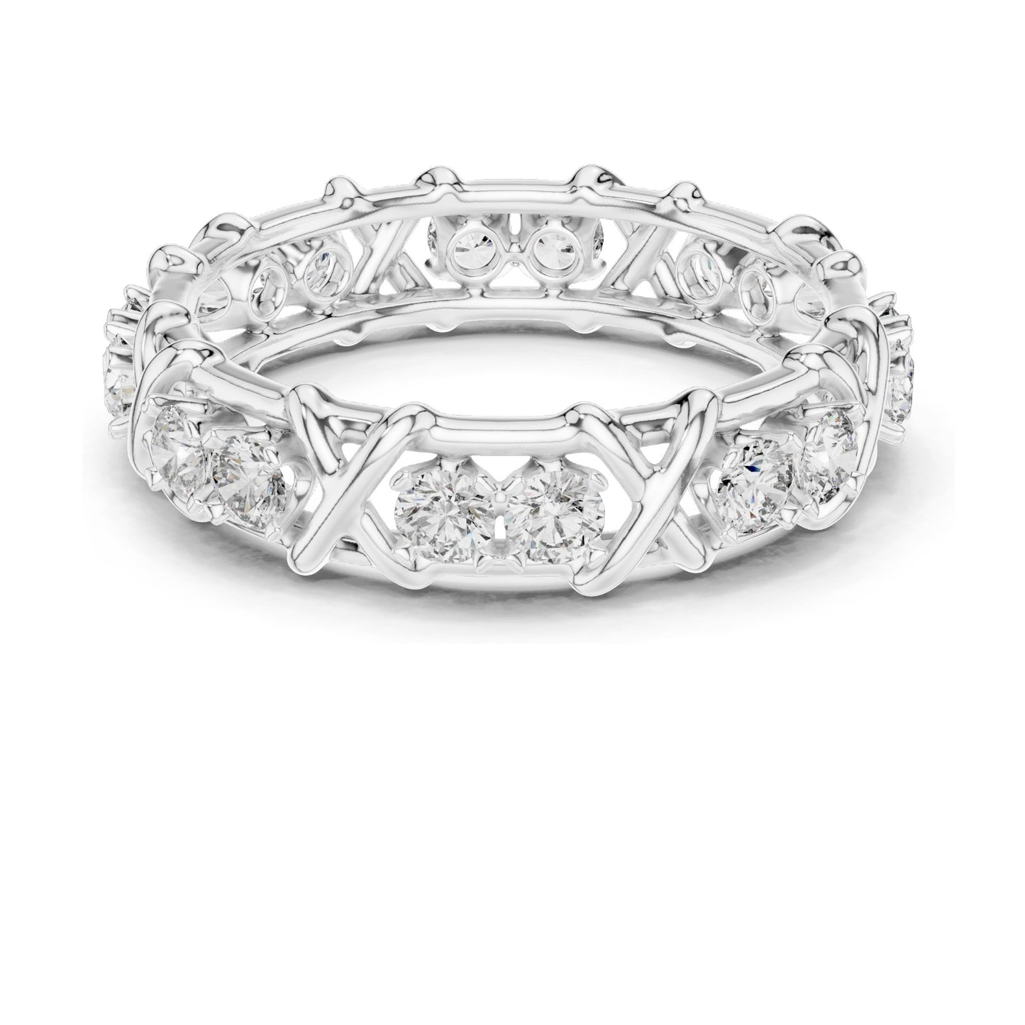 1.04 CT Lab Grown Diamond Eternity Band Ring for Women | Round Brilliant Cut VVS-VS EF Clarity | 18KT, 14KT, 10KT Gold & 925 Silver | Moissanite & Gold Color Options