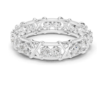 1.04 CT Lab Grown Diamond Eternity Band Ring for Women | Round Brilliant Cut VVS-VS EF Clarity | 18KT, 14KT, 10KT Gold & 925 Silver | Moissanite & Gold Color Options