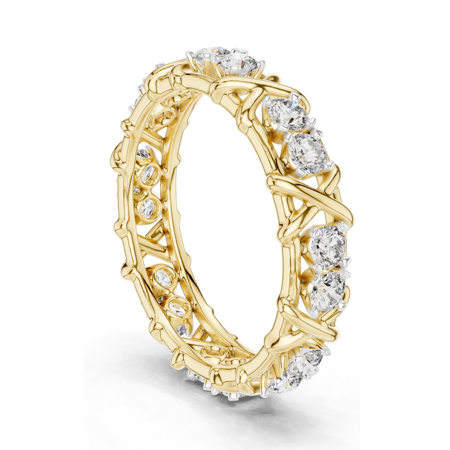 1.04 CT Lab Grown Diamond Eternity Band Ring for Women | Round Brilliant Cut VVS-VS EF Clarity | 18KT, 14KT, 10KT Gold & 925 Silver | Moissanite & Gold Color Options