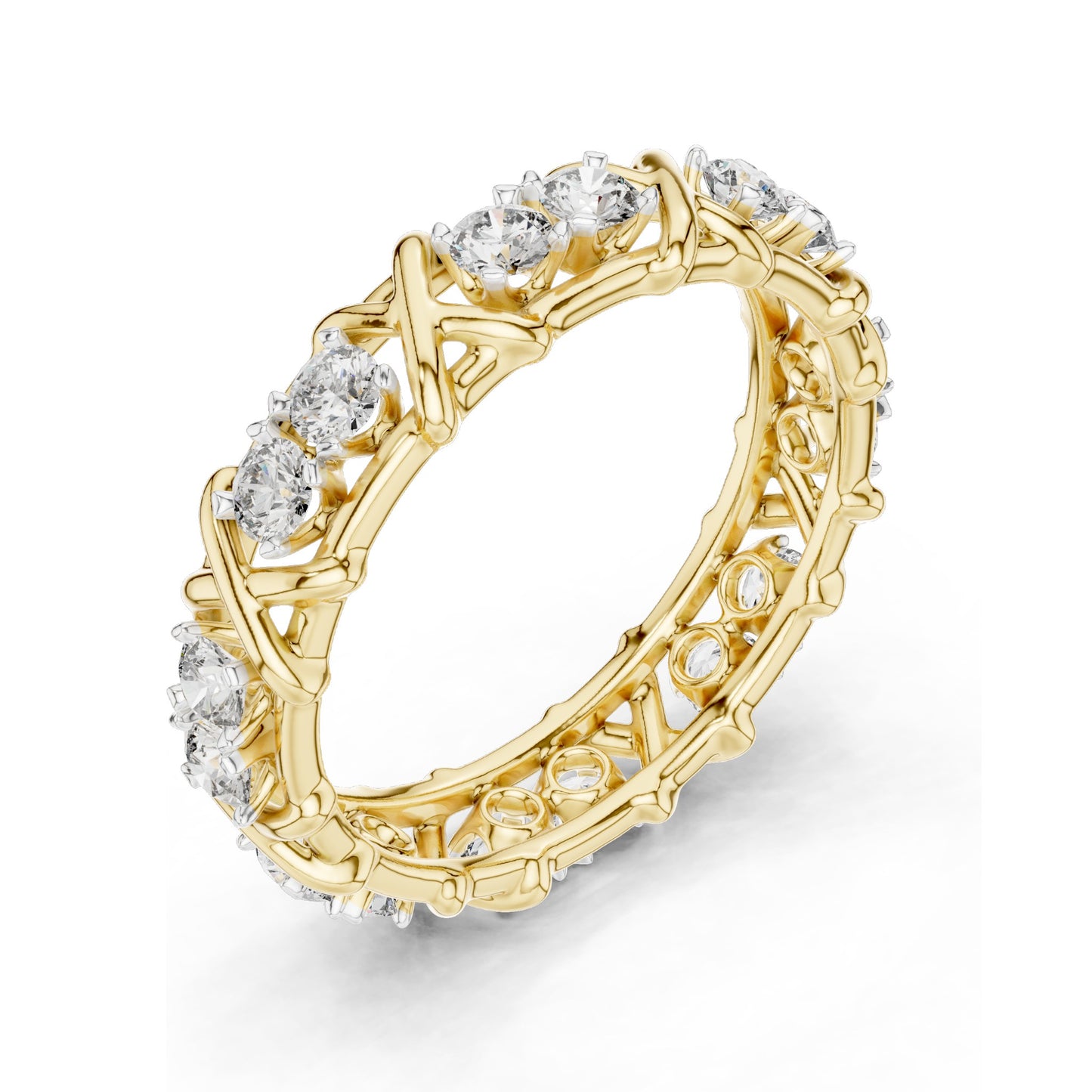 1.04 CT Lab Grown Diamond Eternity Band Ring for Women | Round Brilliant Cut VVS-VS EF Clarity | 18KT, 14KT, 10KT Gold & 925 Silver | Moissanite & Gold Color Options