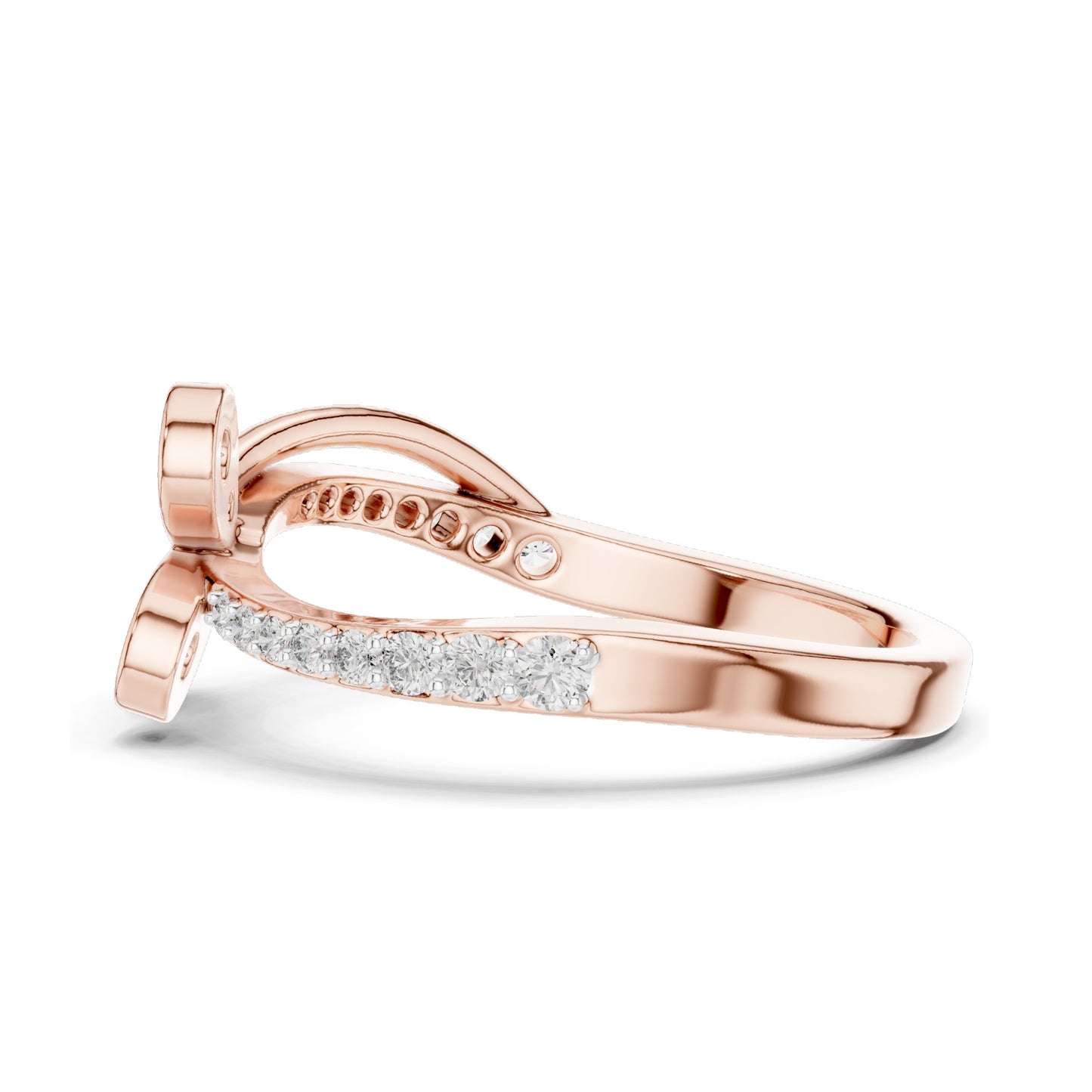 0.351 CT Lab Grown Diamond Butterfly Design Ring for Women | Round Brilliant Cut VVS-VS EF Clarity | 18KT, 14KT, 10KT Gold & 925 Silver | Moissanite & Gold Color Options