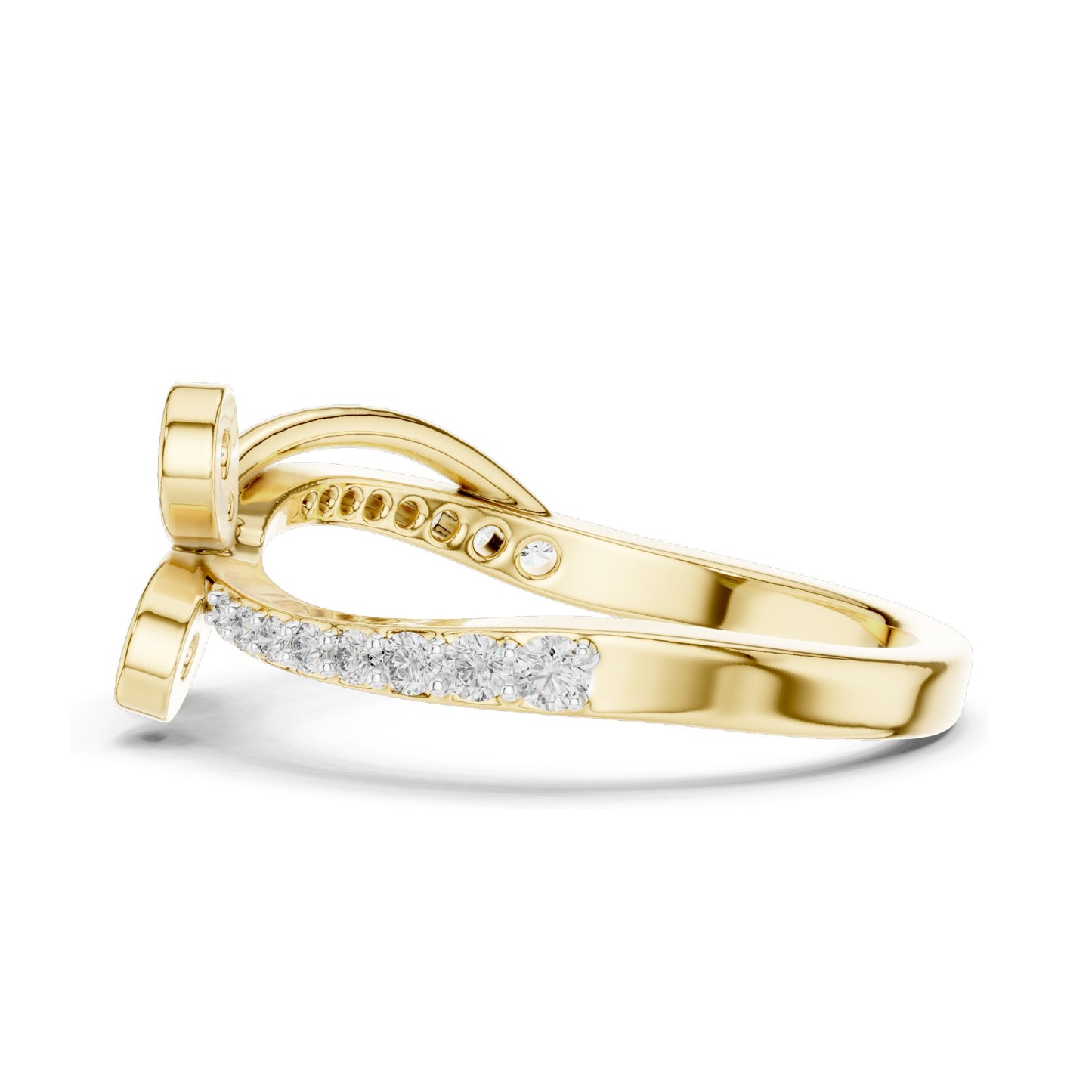 0.351 CT Lab Grown Diamond Butterfly Design Ring for Women | Round Brilliant Cut VVS-VS EF Clarity | 18KT, 14KT, 10KT Gold & 925 Silver | Moissanite & Gold Color Options