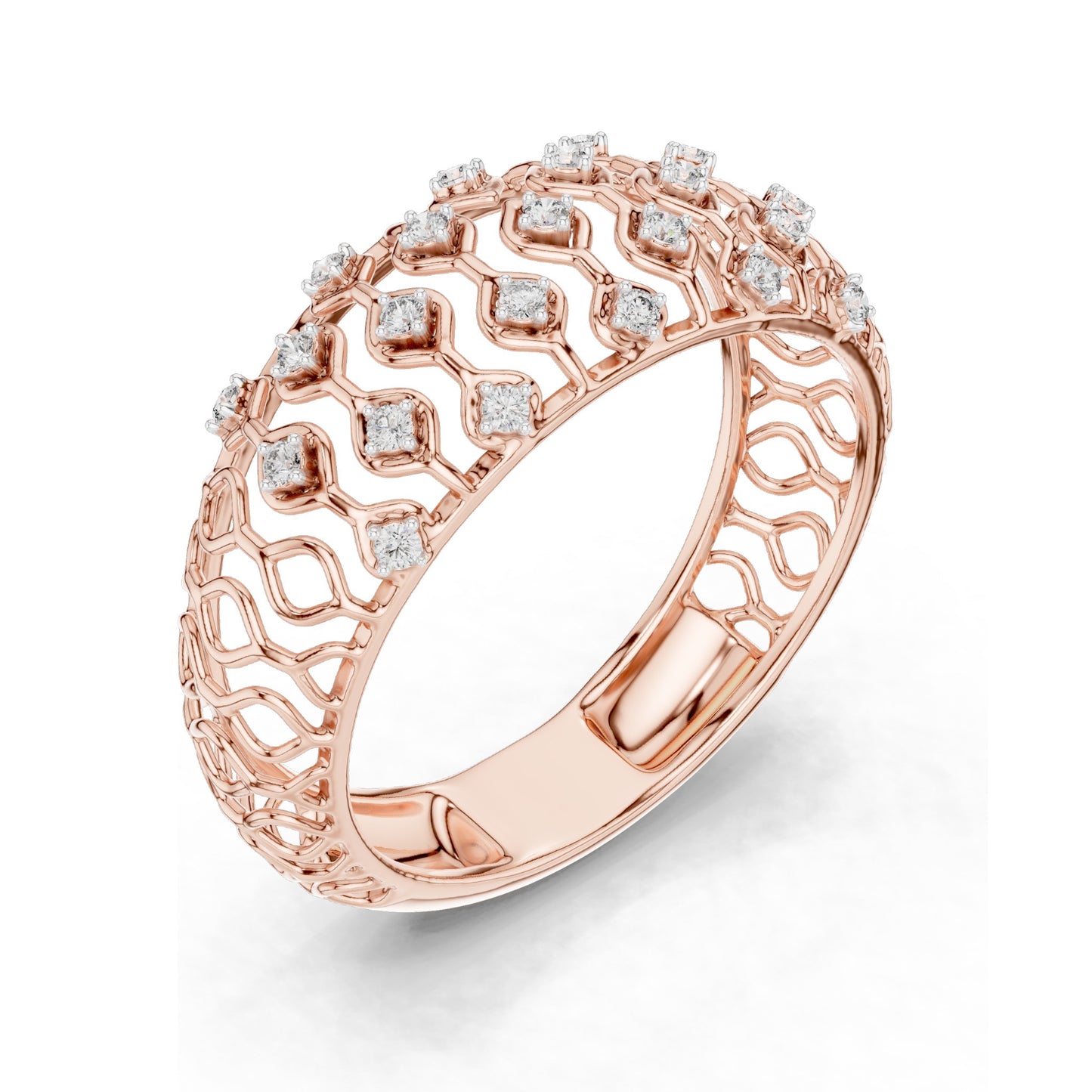 0.138 CT Lab Diamond Ladies Ring | VVS-VS EF Clarity | 18KT, 14KT, 10KT Gold & 925 Silver | Rose, Yellow, White Gold & Moissanite Options