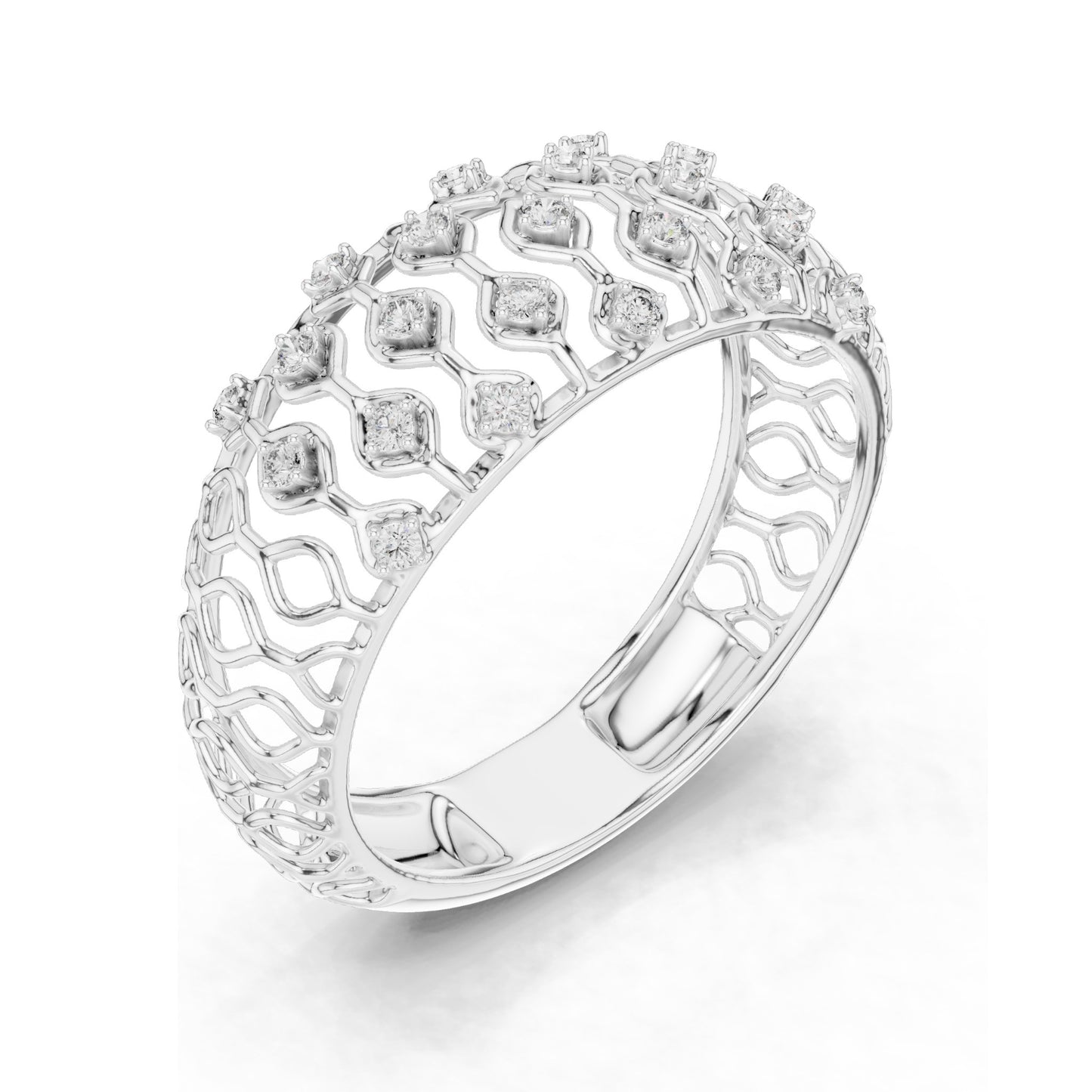 0.138 CT Lab Diamond Ladies Ring | VVS-VS EF Clarity | 18KT, 14KT, 10KT Gold & 925 Silver | Rose, Yellow, White Gold & Moissanite Options