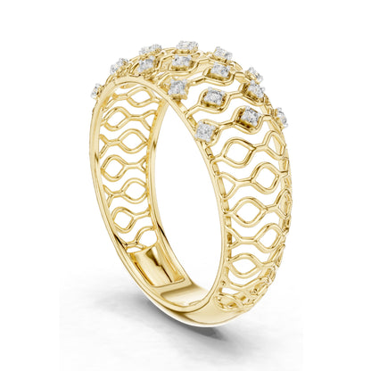 0.138 CT Lab Diamond Ladies Ring | VVS-VS EF Clarity | 18KT, 14KT, 10KT Gold & 925 Silver | Rose, Yellow, White Gold & Moissanite Options