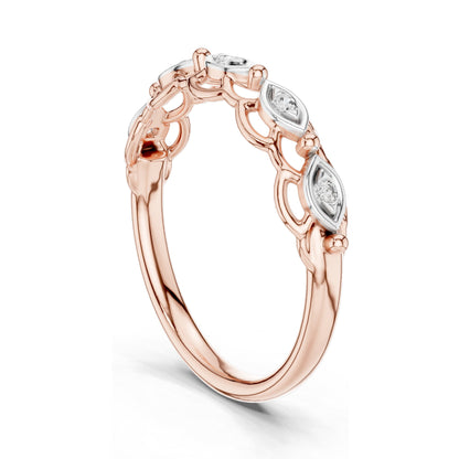 0.06 CT Lab Diamond Marquise Ring for Women | VVS-VS EF Clarity | 18KT, 14KT, 10KT Gold & 925 Silver | Rose, Yellow, White Gold & Moissanite Options