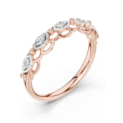 0.06 CT Lab Diamond Marquise Ring for Women | VVS-VS EF Clarity | 18KT, 14KT, 10KT Gold & 925 Silver | Rose, Yellow, White Gold & Moissanite Options