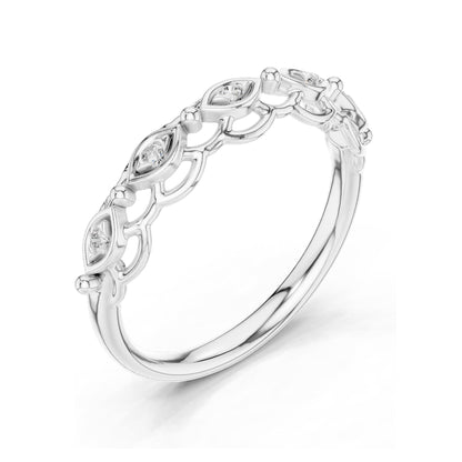 0.06 CT Lab Diamond Marquise Ring for Women | VVS-VS EF Clarity | 18KT, 14KT, 10KT Gold & 925 Silver | Rose, Yellow, White Gold & Moissanite Options