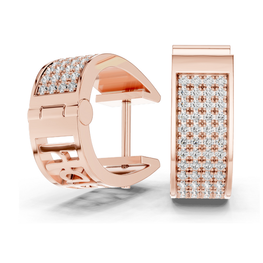 0.624 CT Lab Diamond Hoop Earrings | VVS-VS EF CVD Diamonds | 18KT, 14KT, 10KT Gold & 925 Silver | Rose, Yellow, White Gold | Luxury Fine Jewelry