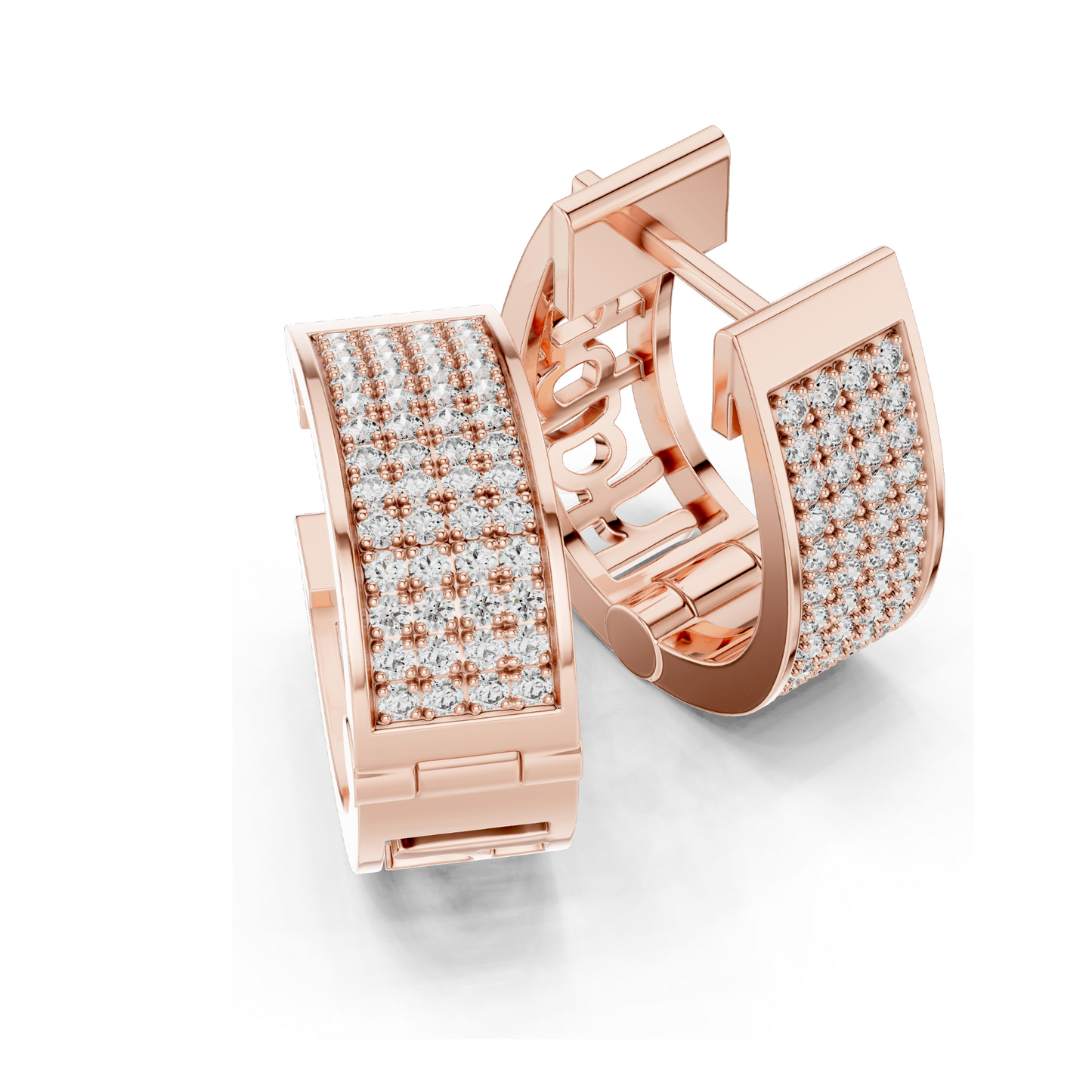 0.624 CT Lab Diamond Hoop Earrings | VVS-VS EF CVD Diamonds | 18KT, 14KT, 10KT Gold & 925 Silver | Rose, Yellow, White Gold | Luxury Fine Jewelry